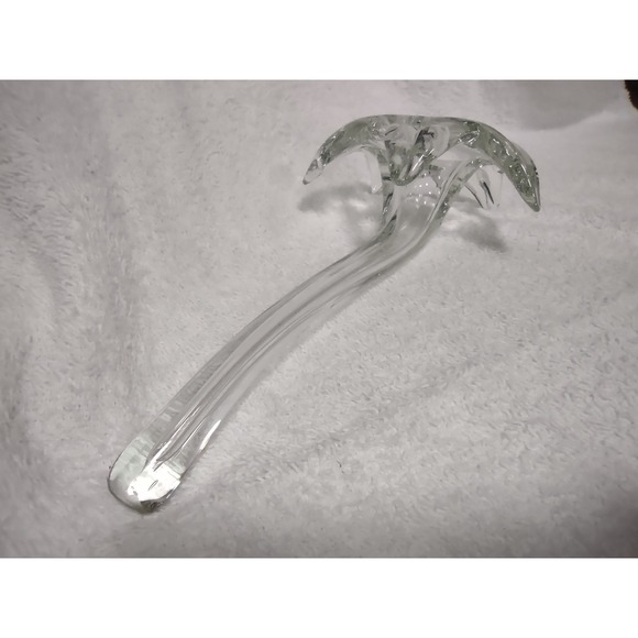 Hand blown Art‎ Glass Lily 9"L 5" W Horizontal Bud Vase - Picture 9 of 9